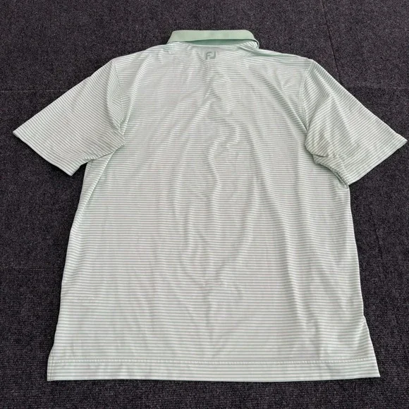 FootJoy Polo Shirt Mens XL Extra‎ Large Green Striped Short Sleeve Golf Casual - Picture 6 of 10